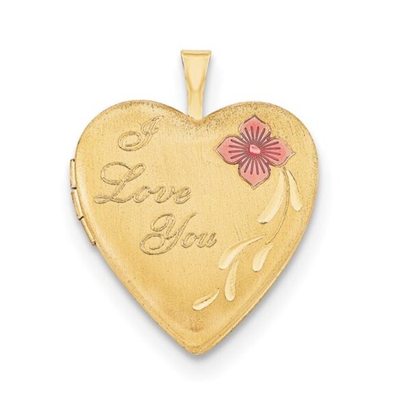 14K Gold Filled "I Love You" Heart Locket Necklace – Elegant & Sentimental - Picture 2 of 5